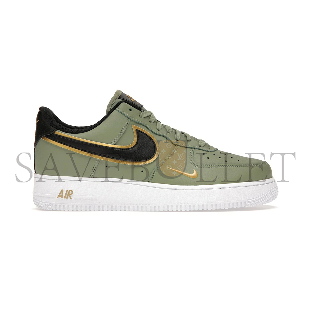 NIKE AIR FORCE 1 LOW'07 LV8 DOUBLE SWOOSH OLIVE GOLD BLACK DA8481-300